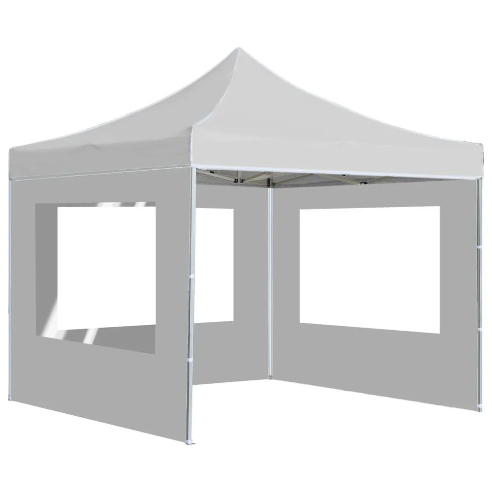 Tente de réception pliable avec parois aluminium 3x3 m blanc