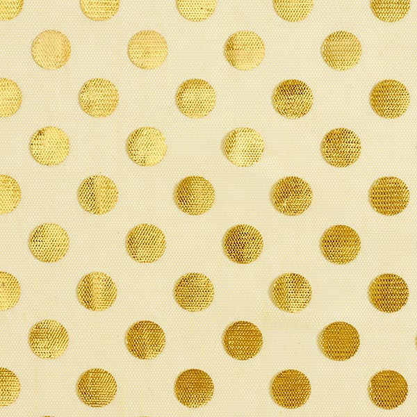 Tüll Glitzerpunkte – or métallique