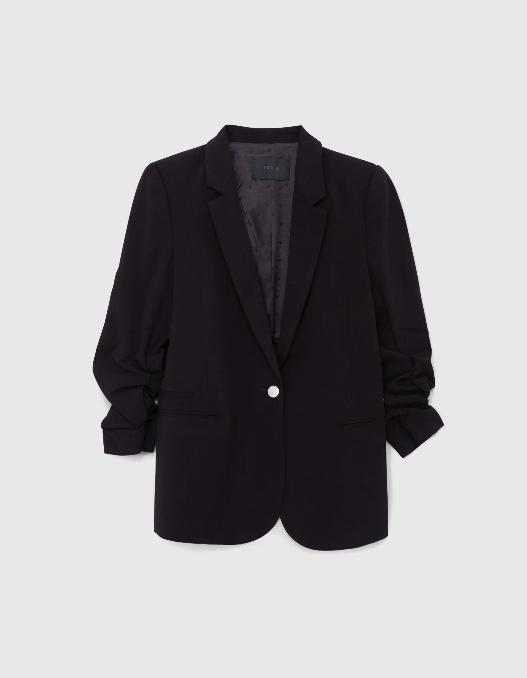 Veste tailleur en crêpe coloris noir femme