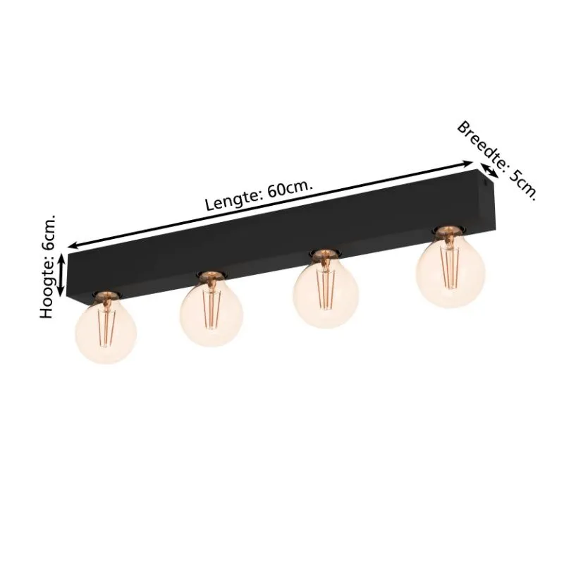 Zwarte wandlamp aluminium, Raoul