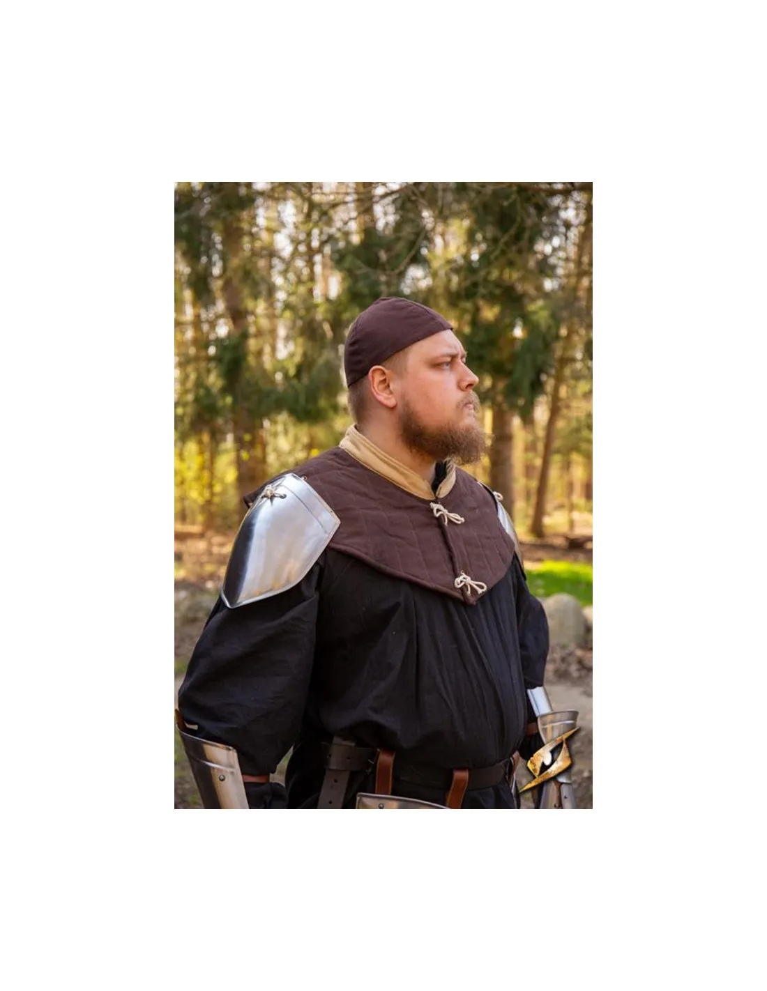 Épaulettes médiévales simples de Squire, finition polie ⚔️ Boutique Épées